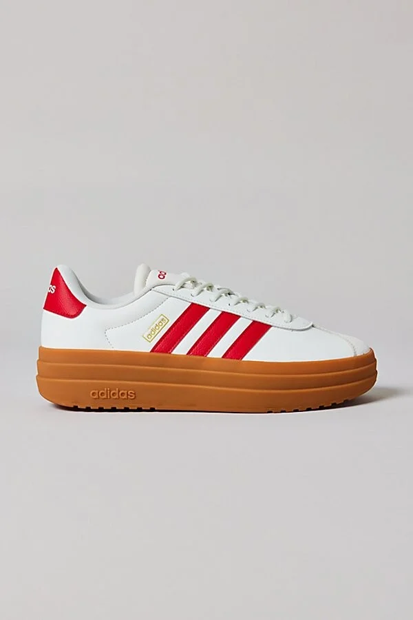 adidas Women's VL Court Bold Sneaker in Cream/Purple - Image 3