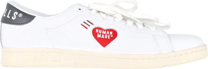 Adidas x Human Made Stan Smith Low Top Sneakers in White Leather