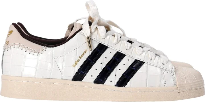 Adidas x Wales Bonner Faux-Croc Superstar Sneakers In White Leather
