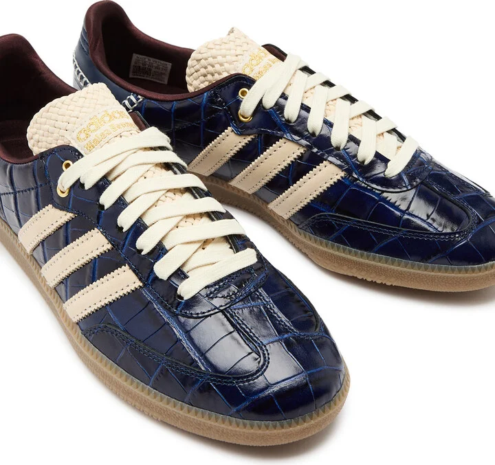 Adidas X Wales Bonner Samba Crocodile-effect Leather Sneakers - Image 3