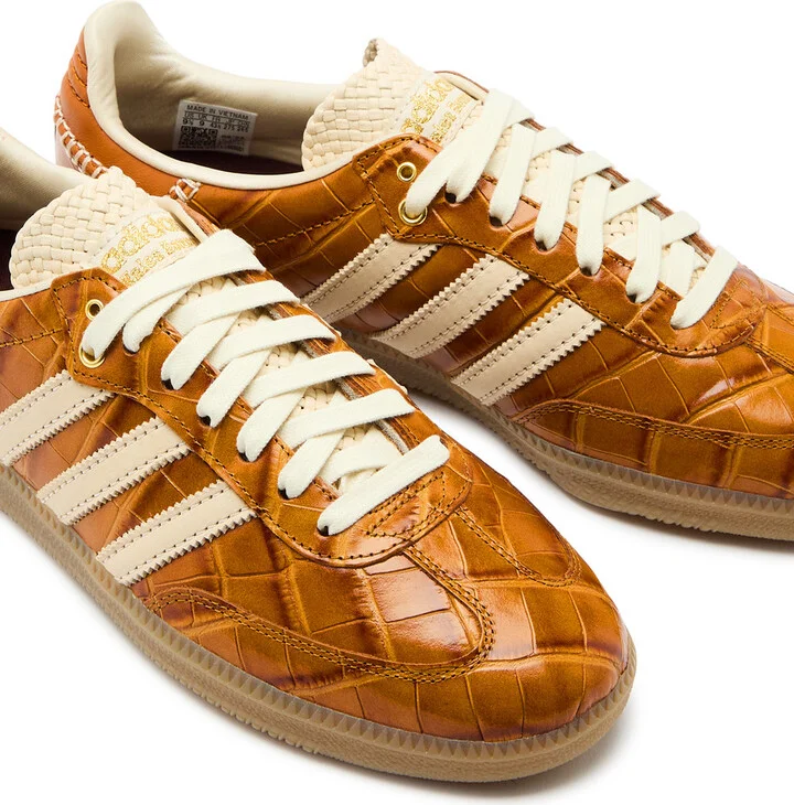 Adidas X Wales Bonner Samba Crocodile-effect Leather Sneakers - Image 3