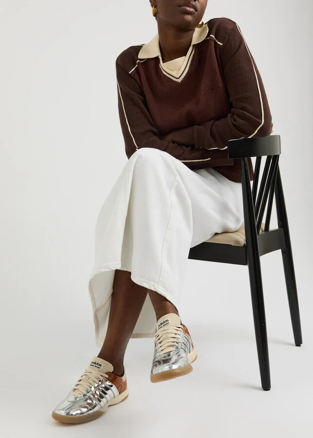 Adidas X Wales Bonner Samba Panelled Metallic Leather Sneakers - Image 5