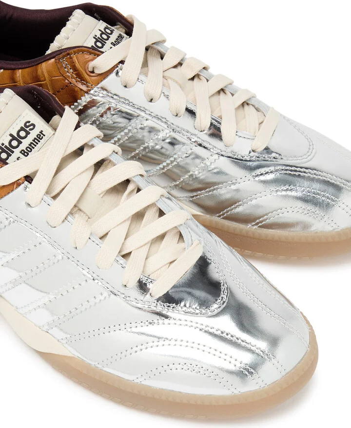 Adidas X Wales Bonner Samba Panelled Metallic Leather Sneakers - Image 3
