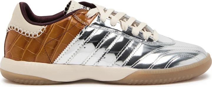 Adidas X Wales Bonner Samba Panelled Metallic Leather Sneakers