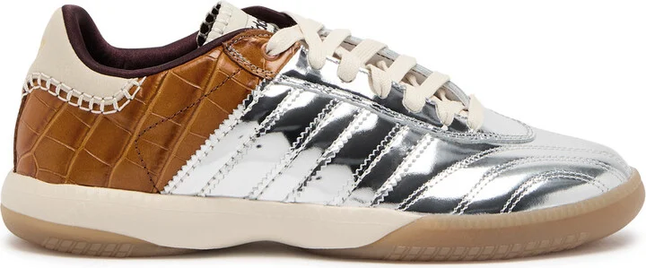 Adidas X Wales Bonner Samba Panelled Metallic Leather Sneakers