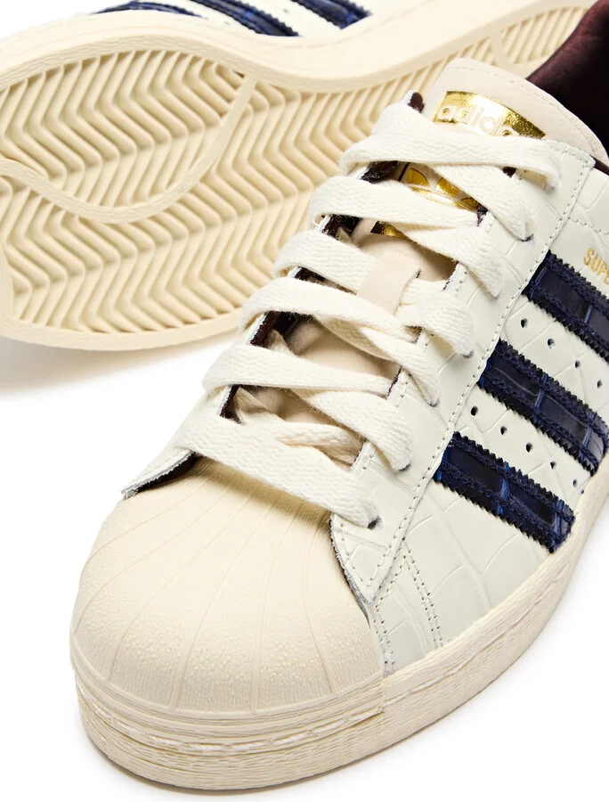 Adidas X Wales Bonner Superstar Crocodile-effect Leather Sneakers - Image 3