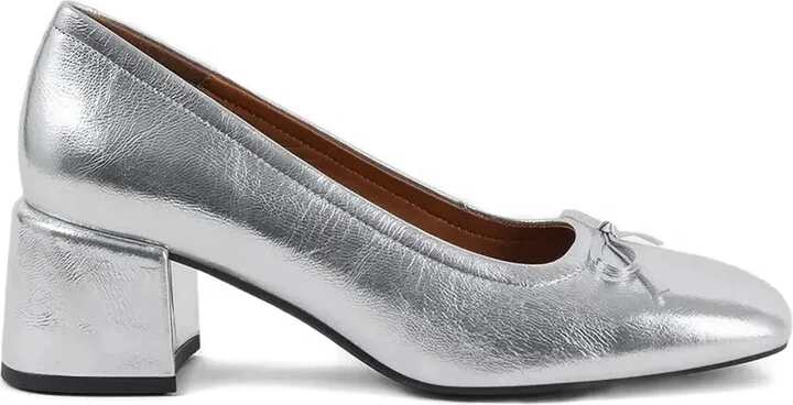 Adison bow-detail block-heel pumps
