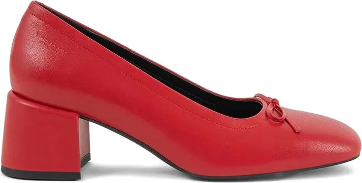 Adison bow-detail block-heel pumps