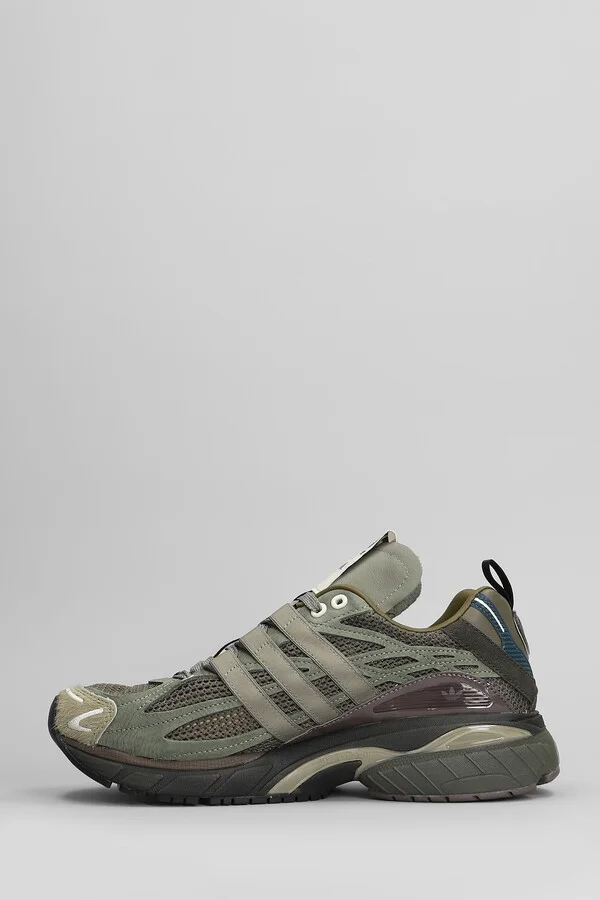 Adistar Cushion Sneakers In Green Suede And Fabric - Image 3