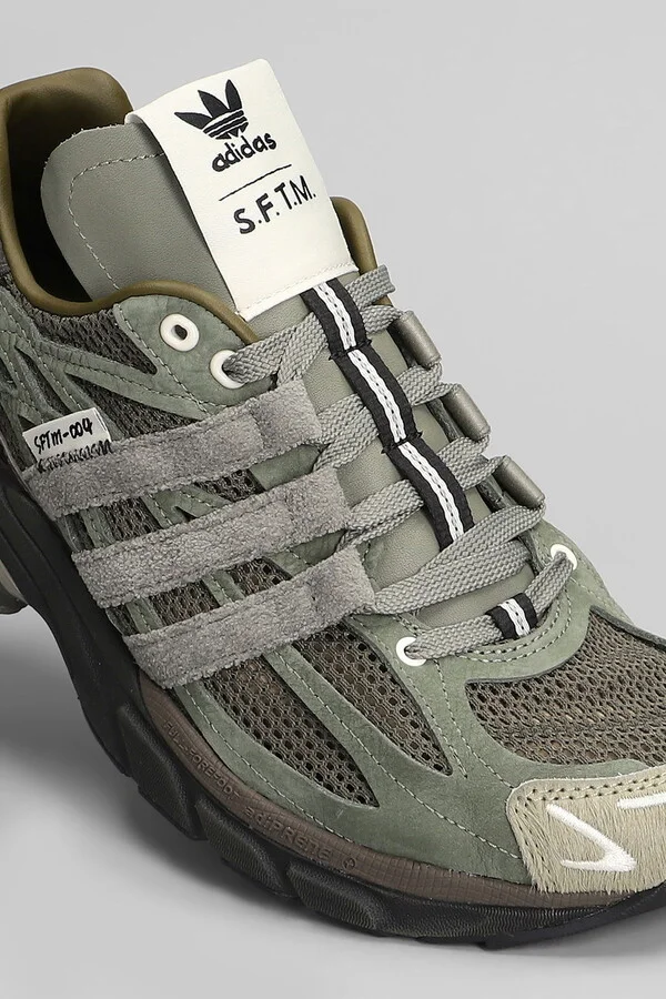 Adistar Cushion Sneakers In Green Suede And Fabric - Image 5
