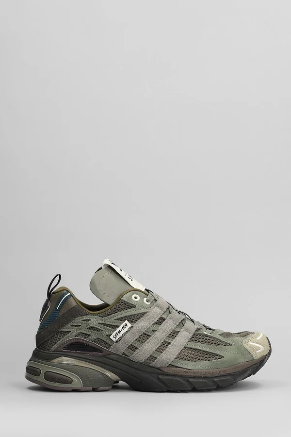 Adistar Cushion Sneakers In Green Suede And Fabric