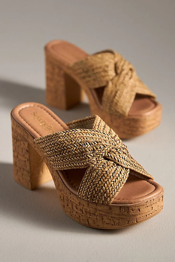 Adorned Cork-Bottom Platform Heels - Image 2