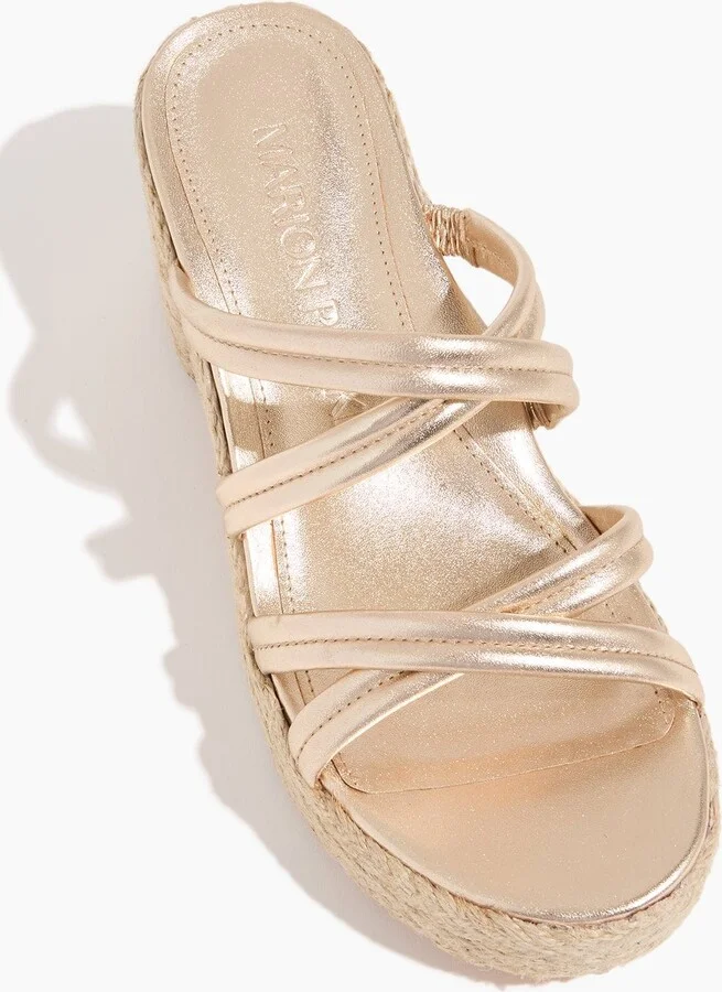 Adrian Platform Sandal in Soft Gold/Natural - Image 4