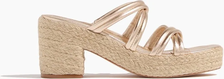 Adrian Platform Sandal in Soft Gold/Natural