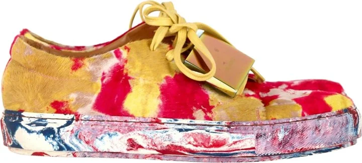Adriana Printed Sneakers in Multicolor Pony Hair