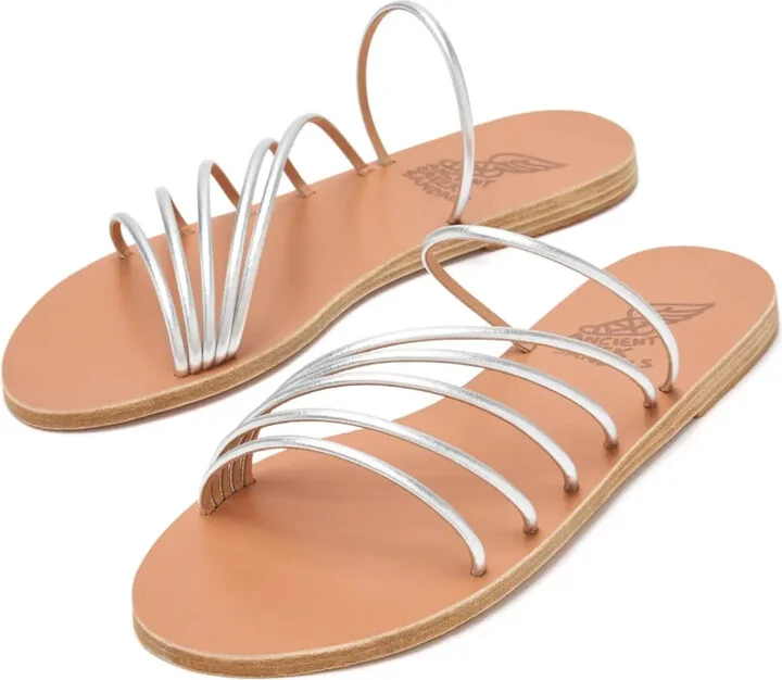 Adriani metallic leather five-strap flat sandals - Image 2