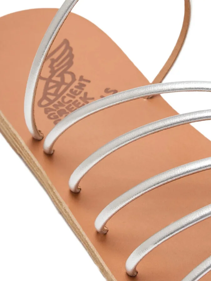 Adriani metallic leather five-strap flat sandals - Image 3