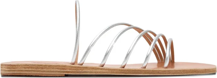 Adriani metallic leather five-strap flat sandals
