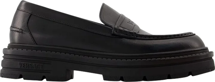 Adriano Loafers - Versace - Leather - Black