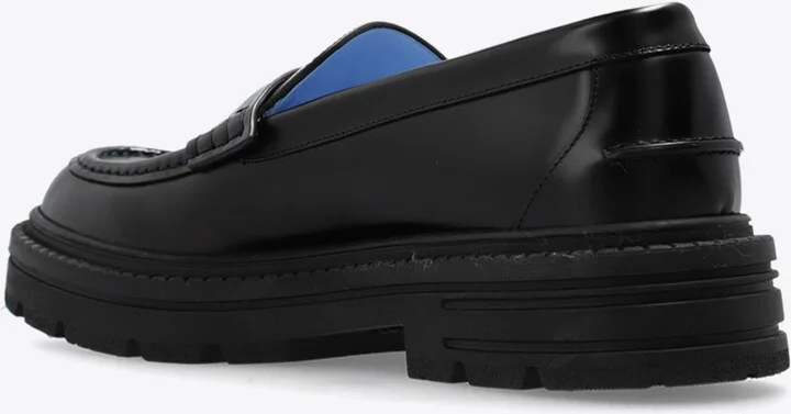 Adriano Medusa Head Leather Loafers - Image 2
