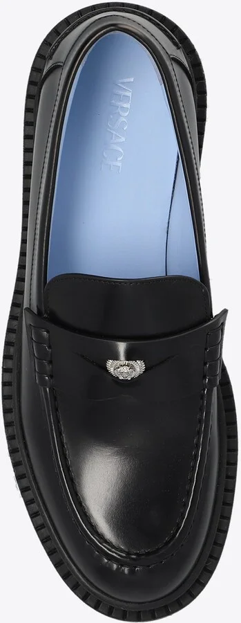 Adriano Medusa Head Leather Loafers - Image 3