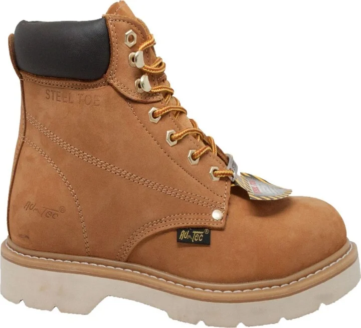 AdTec Men's 6" Steel Toe Work Boot Tan - Beige/khaki - Image 2