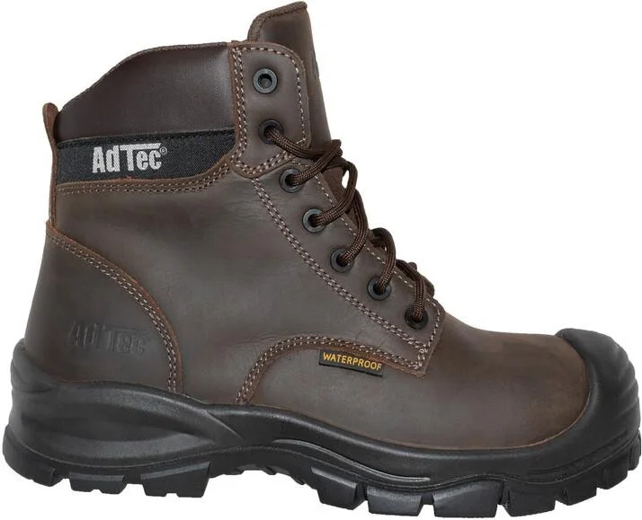 AdTec Men's 6" Waterproof Composite Toe Work Boot Brown - Image 3
