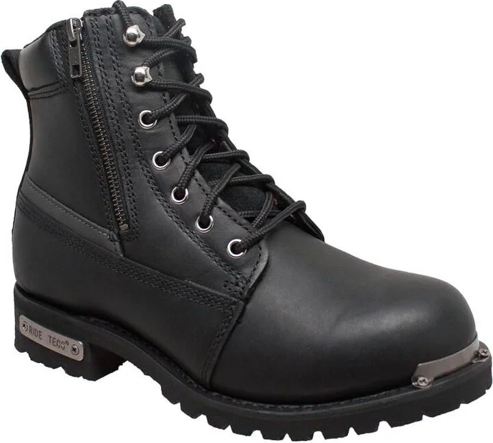 AdTec Women's 6" Reflective Double Zipper Biker Boot