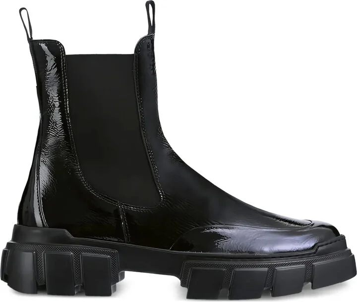 Adventure chunky-sole patent ankle boots
