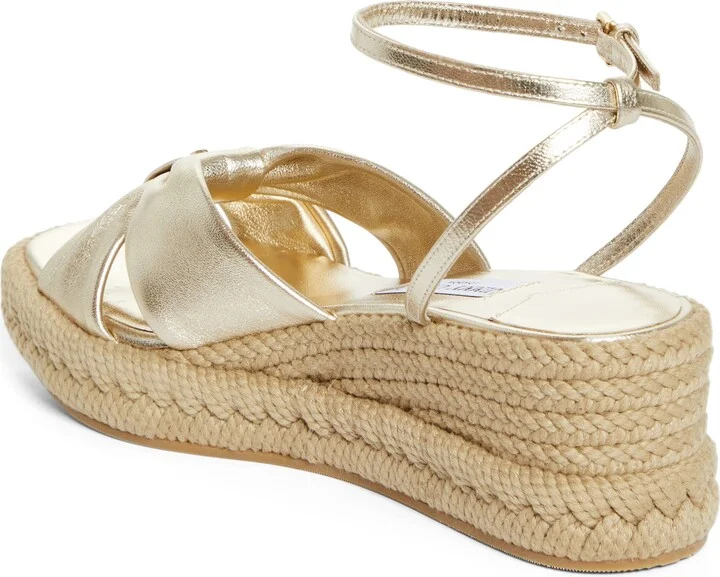 Aella Metallic Leather Espadrille Wedge Sandal - Image 2