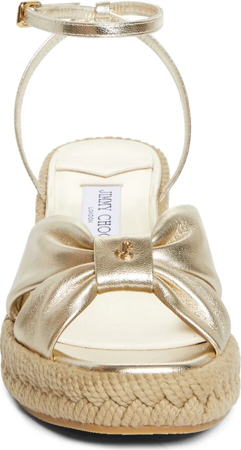 Aella Metallic Leather Espadrille Wedge Sandal - Image 4
