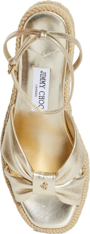 Aella Metallic Leather Espadrille Wedge Sandal - Image 5