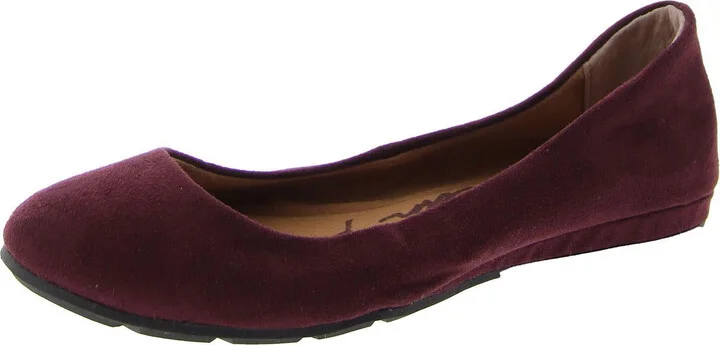 AELLIE Womens Faux Leather Slip On Ballet Flats