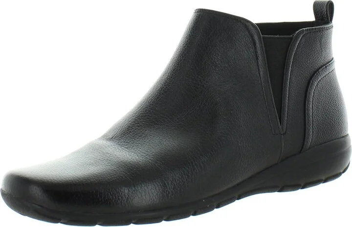 Aerial Womens Leather Low Heel Ankle Boots
