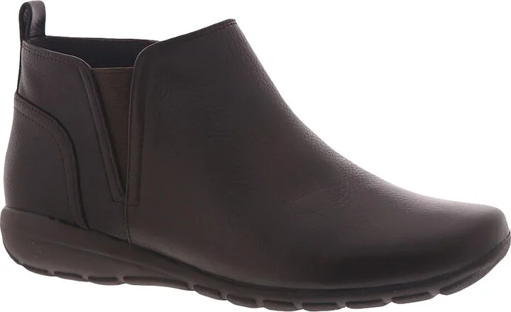 Aerial Womens Leather Low Heel Ankle Boots