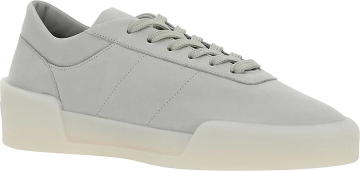 'aerobic Low' Grey Low Top Sneakers With Logo Patch On The Rear In Leather Man - Image 2