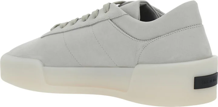 'aerobic Low' Grey Low Top Sneakers With Logo Patch On The Rear In Leather Man - Image 3