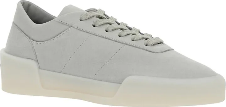 'Aerobic Low' Grey Low Top Sneakers With Logo Patch On The Rear In Leather Man - Image 2