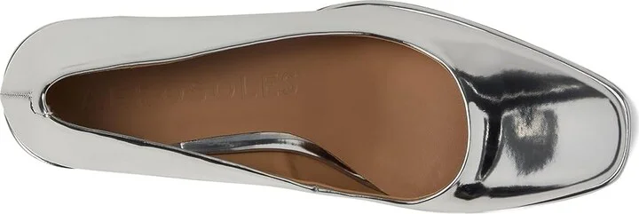 Aerosoles Alae High Women's Heels Silver Mirror Metallic Faux Leather : 8.5 B - Medium - Image 2