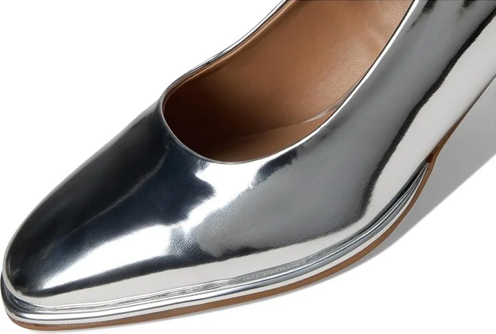 Aerosoles Alae High Women's Heels Silver Mirror Metallic Faux Leather : 8.5 B - Medium - Image 7
