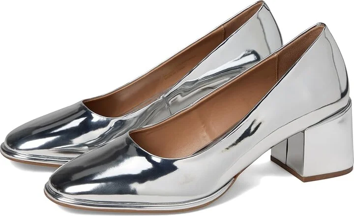 Aerosoles Alae High Women's Heels Silver Mirror Metallic Faux Leather : 8.5 B - Medium