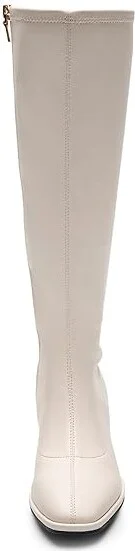 Aerosoles Angela Women's Boots Eggnog Stretch Faux Leather : 10 B - Medium - Image 2