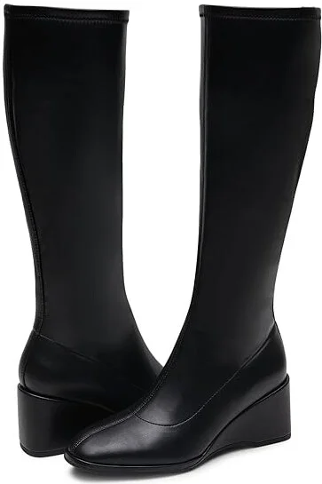 Black Stretch Faux Leather