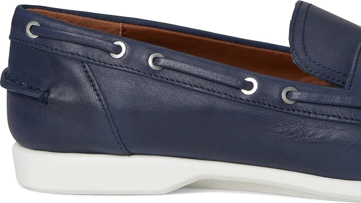 Aerosoles Barita Women's Dress Flat Shoes Navy Leather (white Outsole) : 9 B - Medium - Image 7