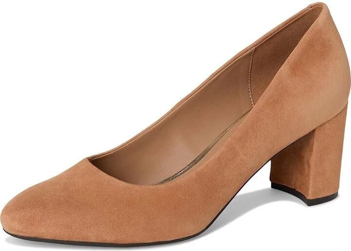 Aerosoles Betsy High Women's Heels Tan Suede : 9 B - Medium, Leather - Image 5