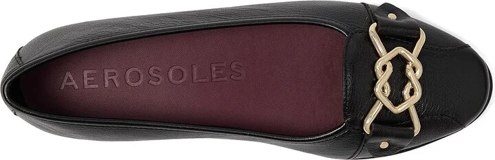 Aerosoles Bia Women's Flat Shoes Black Leather : 7.5 M - Image 2