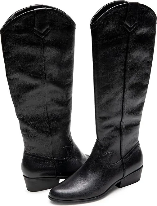 Aerosoles Cadence Women's Boots Black Burnished Leather : 7 B - Medium