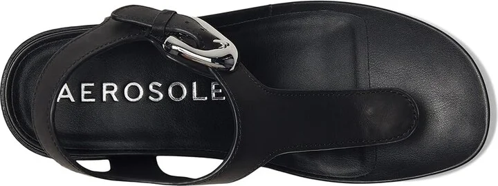 Aerosoles California Women's Wedge Shoes Black Leather : 7 M, Faux Leather - Image 2