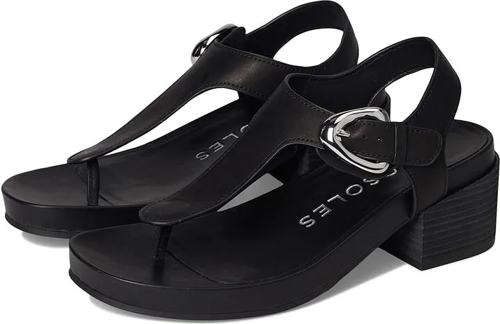 Aerosoles California Women's Wedge Shoes Black Leather : 7 M, Faux Leather