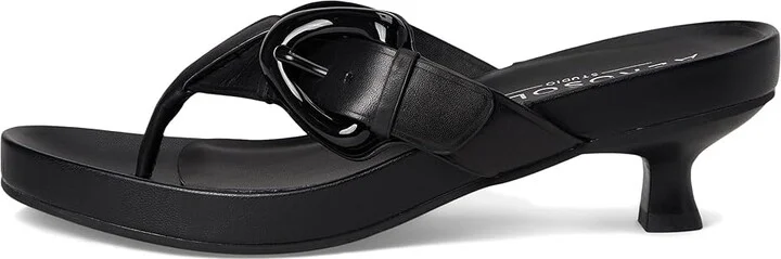 Aerosoles Calvin Women's Wedge Shoes Black Leather With Black Enamel Heel : 6 M, Faux Leather - Image 6